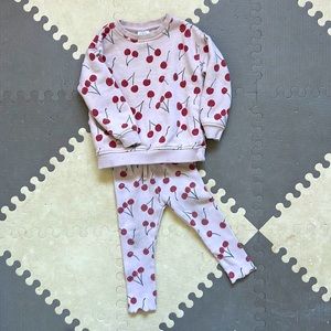 Zara cherry sweatsuit 18-24 months